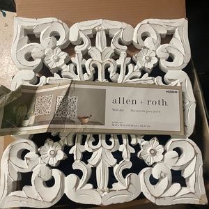 Pair of white wash farmhouse wall decor